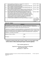 Form DBPR-DDC-222 Application for Veterinary Prescription Drug Retail Establishment - Florida, Page 7