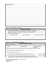 Form DBPR-DDC-206 Application for Permit as a Cosmetic Manufacturer - Florida, Page 8