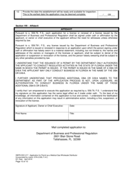 Form DBPR-DDC-217 Application for Permit as a Medical Gas Wholesale Distributor - Florida, Page 10