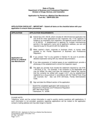 Form DBPR-DDC-204 Application for Permit as a Medical Gas Manufacturer - Florida