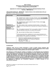 Form DBPR-DDC-219 Application for Limited Prescription Drug Veterinary Wholesale Distributor Permit - Florida