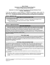 Form DBPR-DDC-219 Application for Limited Prescription Drug Veterinary Wholesale Distributor Permit - Florida, Page 2