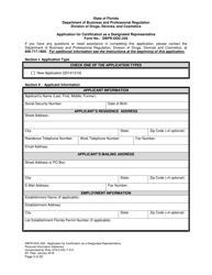 Form DBPR-DDC-226 Application for Certification as a Designated Representative - Florida, Page 3