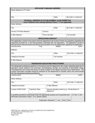 Form DBPR-DDC-224 Application for Permit as a Health Care Clinic Establishment - Florida, Page 3