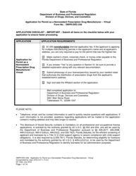 Document preview: Form DBPR-DDC-236 Application for Permit as a Nonresident Prescription Drug Manufacturer - Virtual - Florida