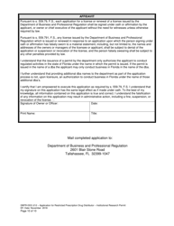 Form DBPR-DDC-212 Application for Restricted Prescription Drug Distributor - Institutional Research Permit - Florida, Page 10