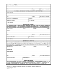 Form DBPR-DDC-212 Application for Restricted Prescription Drug Distributor - Institutional Research Permit - Florida, Page 3