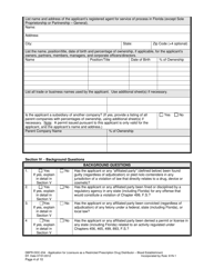 Form DBPR-DDC-234 Application for Restricted Prescription Drug Distributor - Blood Establishment - Florida, Page 4