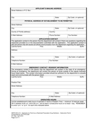 Form DBPR-DDC-210 Application Restricted Prescription Drug Distributor - Destruction Permit - Florida, Page 3
