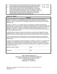 Form DBPR-DDC-211 Application for Restricted Prescription Drug Distributor - Government Programs Permit - Florida, Page 10