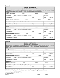 Form DBPR-DDC-214 Application for Permit as an Out-of-State Prescription Drug Wholesale Distributor - Florida, Page 22