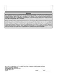 Form DBPR-DDC-214 Application for Permit as an Out-of-State Prescription Drug Wholesale Distributor - Florida, Page 28