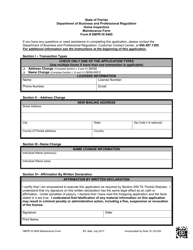 Form DBPR HI0405 Maintenance Form - Florida, Page 2