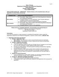 Form DBPR HI0402 Change of Status Application - Florida