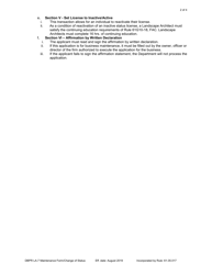 Form DBPR LA7 Maintenance Form/Status Change - Florida, Page 2