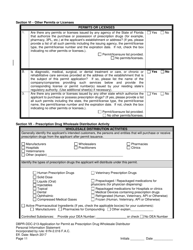 Form DBPR-DDC-213 Application for Permit as a Prescription Drug Wholesale Distributor - Florida, Page 11