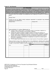 Form DBPR-DDC-213 Application for Permit as a Prescription Drug Wholesale Distributor - Florida, Page 16