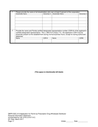 Form DBPR-DDC-213 Application for Permit as a Prescription Drug Wholesale Distributor - Florida, Page 17