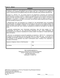 Form DBPR-DDC-213 Application for Permit as a Prescription Drug Wholesale Distributor - Florida, Page 19