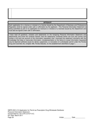 Form DBPR-DDC-213 Application for Permit as a Prescription Drug Wholesale Distributor - Florida, Page 29