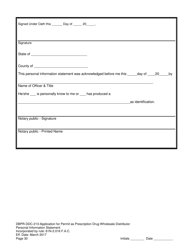 Form DBPR-DDC-213 Application for Permit as a Prescription Drug Wholesale Distributor - Florida, Page 30