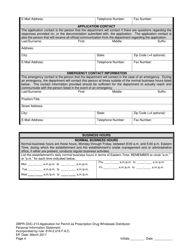 Form DBPR-DDC-213 Application for Permit as a Prescription Drug Wholesale Distributor - Florida, Page 4
