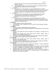 Form DBPR PG4706 Application for Geologist in Training - Florida, Page 2