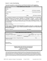 Form DBPR PG4706 Application for Geologist in Training - Florida, Page 8