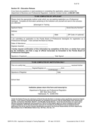 Form DBPR PG4706 Application for Geologist in Training - Florida, Page 9