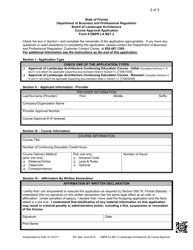 Form DBPR LA BET2 Course Approval Application - Florida, Page 2