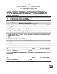 Form DBPR MRS0703 Continuing Education Course Provider - Florida, Page 2