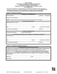 Form DBPR TA-4 Application for Owner or Operator Name or Address Change - Florida, Page 2