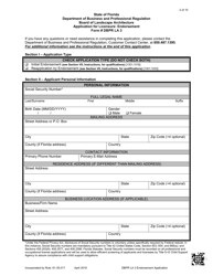 DBPR Form LA3 Application for Licensure: Endorsement - Florida, Page 2