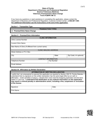 DBPR Form VM12 Veterinary Premise/Clinic Name Change - Florida, Page 2