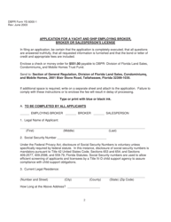DBPR Form YS6000-1 Application for a Yacht and Ship Employing Broker, Broker or Salesperson&#039;s License - Florida, Page 2