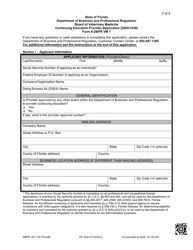 DBPR Form VM7 Continuing Education Provider Application - Florida, Page 2