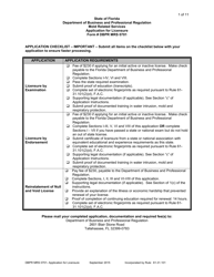 DBPR Form MRS0701 Mold Related Services Application for Licensure - Florida