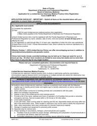 DBPR Form VM4 Application for a Limited-Service Veterinary Medical Practice Clinic Registration - Florida