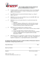 Form HSMV72201 The Florida Rider Training Program Rules of Professional Conduct - Florida, Page 2