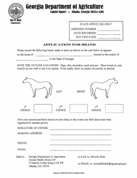 Document preview: Equine Brand Application - Georgia (United States)