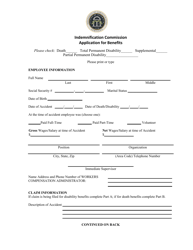 Indemnification Commission Application for Benefits - Georgia (United States)