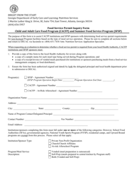 Child and Adult Care Food Program (CACFP) and Summer Food Service Program (Sfsp) Food Service Permit Inquiry Form - Georgia (United States)