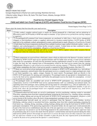 Child and Adult Care Food Program (CACFP) and Summer Food Service Program (Sfsp) Food Service Permit Inquiry Form - Georgia (United States), Page 2