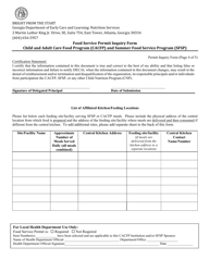Child and Adult Care Food Program (CACFP) and Summer Food Service Program (Sfsp) Food Service Permit Inquiry Form - Georgia (United States), Page 4