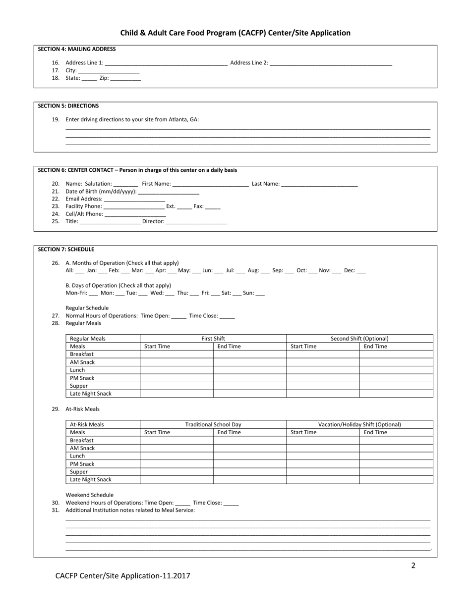 Georgia (United States) Child & Adult Care Food Program (CACFP) Center ...