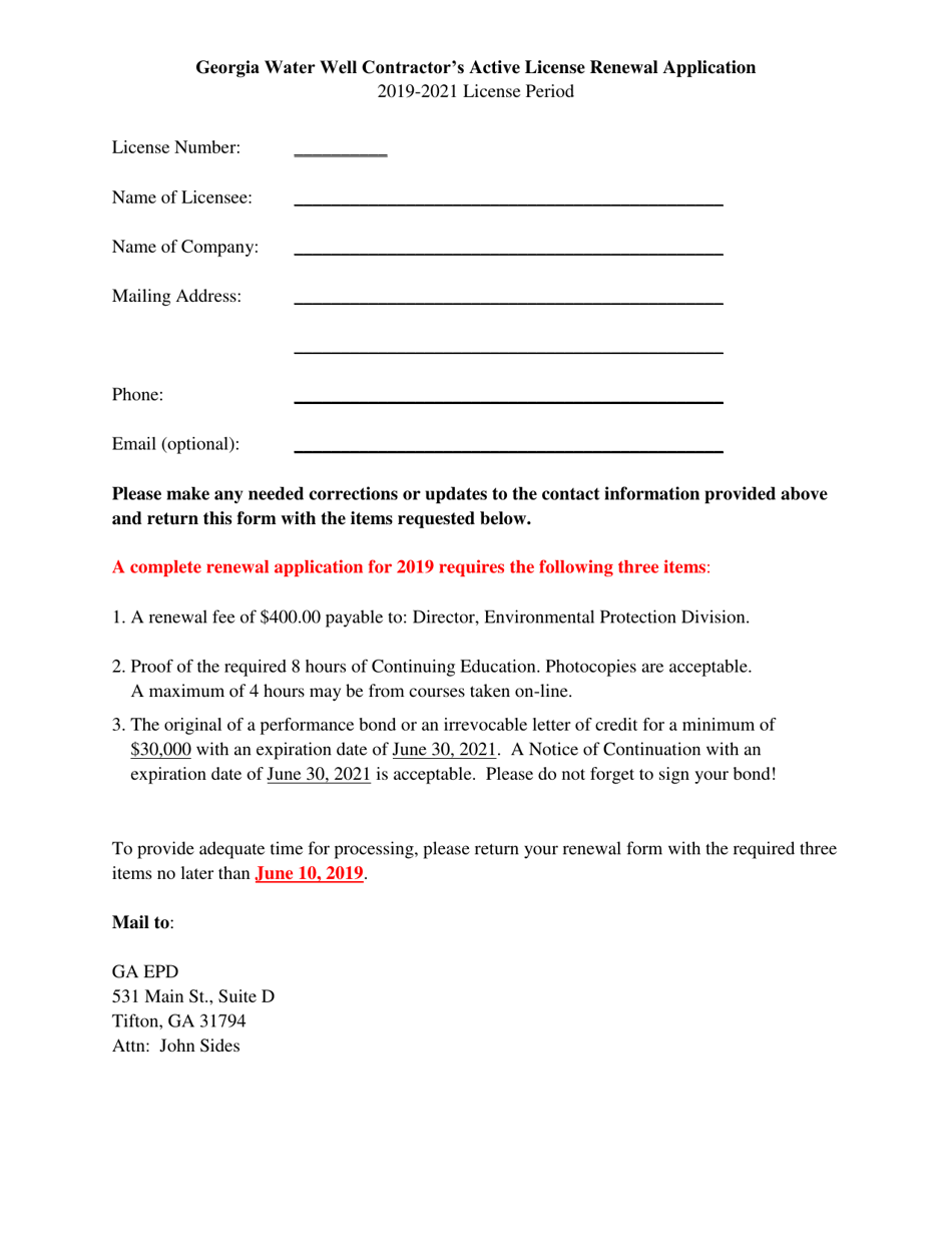 2021 (United States) Water Well Contractor's Active