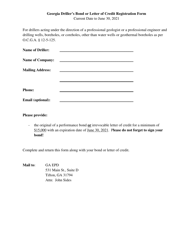 Document preview: Georgia Driller's Bond or Letter of Credit Registration Form - Georgia (United States)