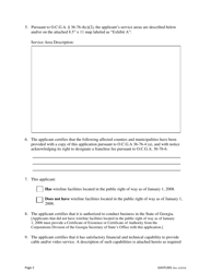 Form GAVFL001 &quot;Application for State Franchise to Provide Cable and/or Video Service&quot; - Georgia (United States), Page 2
