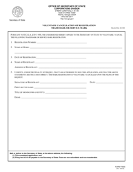 Form TM05 Voluntary Cancellation of Registration Trademark or Service Mark - Georgia (United States)