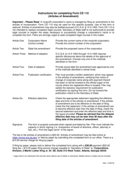 Form CD110 Articles of Amendment of Articles of Incorporation - Georgia (United States)